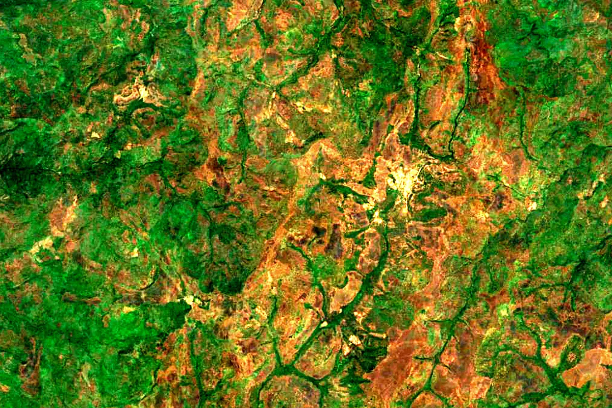 Falémé River: satellite view of the source