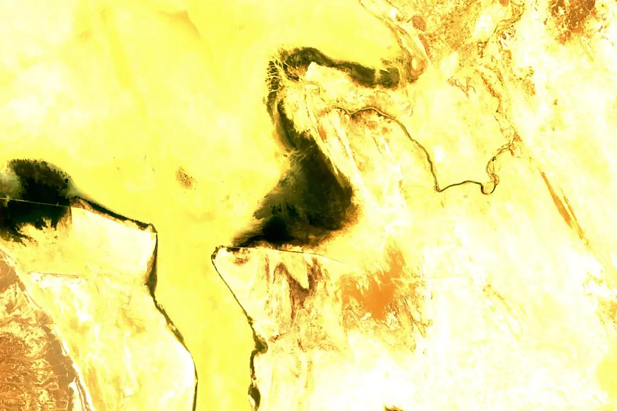 Farah River: satellite view of the mouth