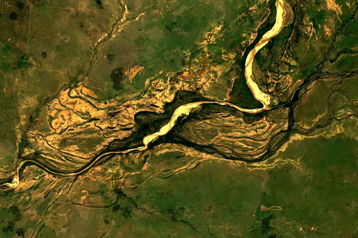 Flinders River: satellite view of the source
