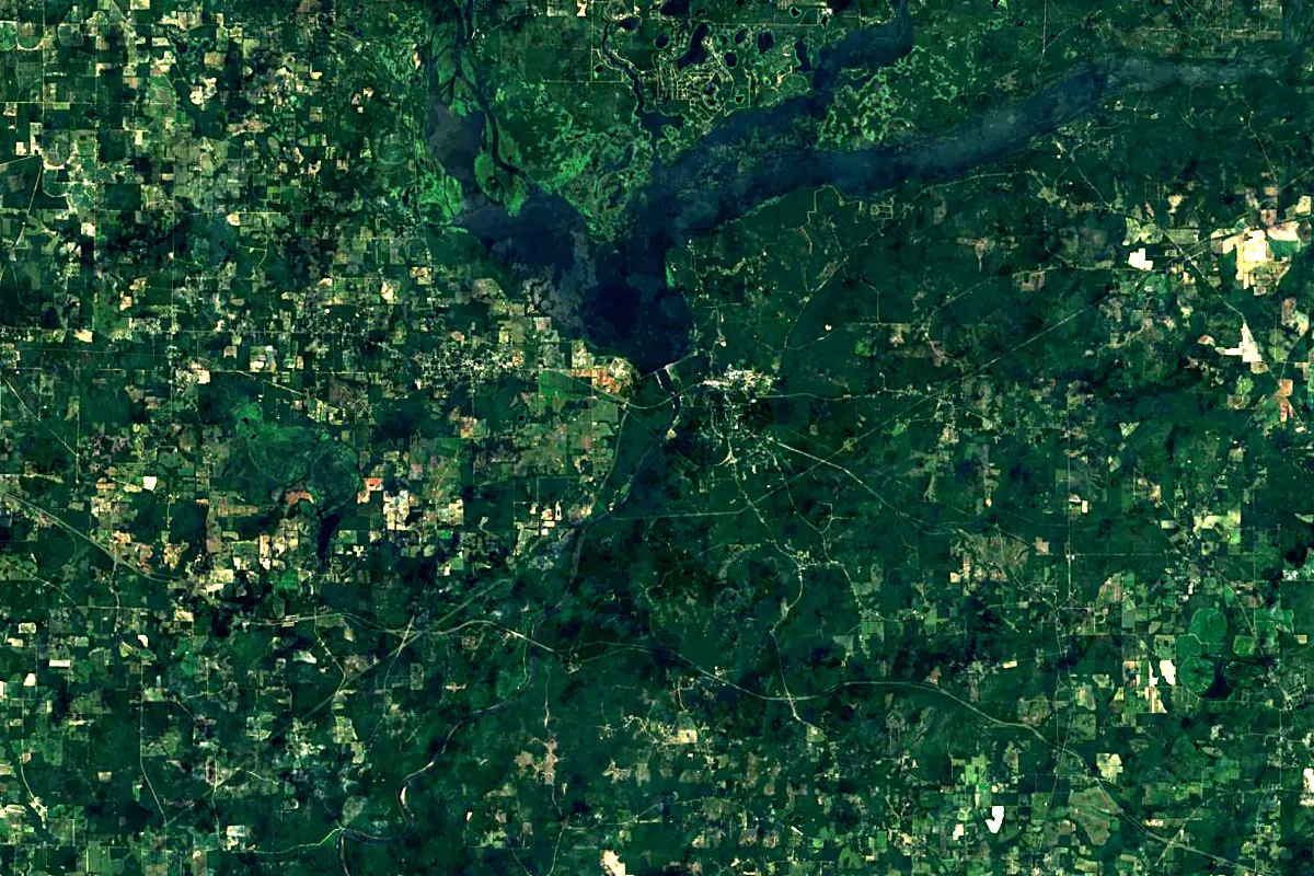 Flint River: satellite view of the mouth