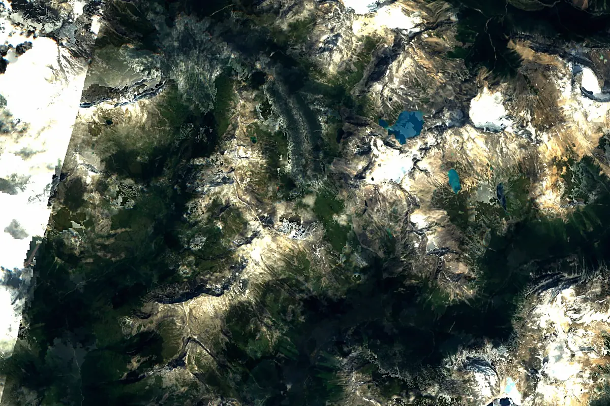 Fraser River: satellite view of the source