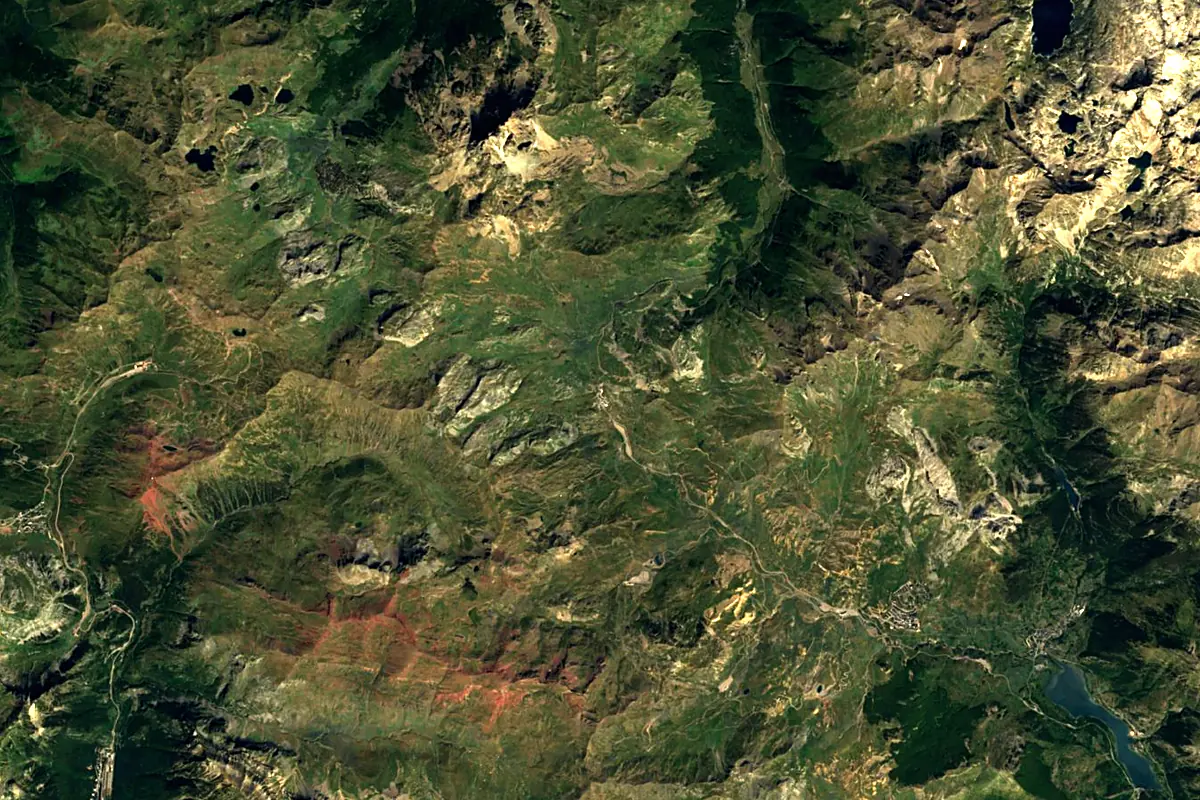 Gállego: satellite view of the source