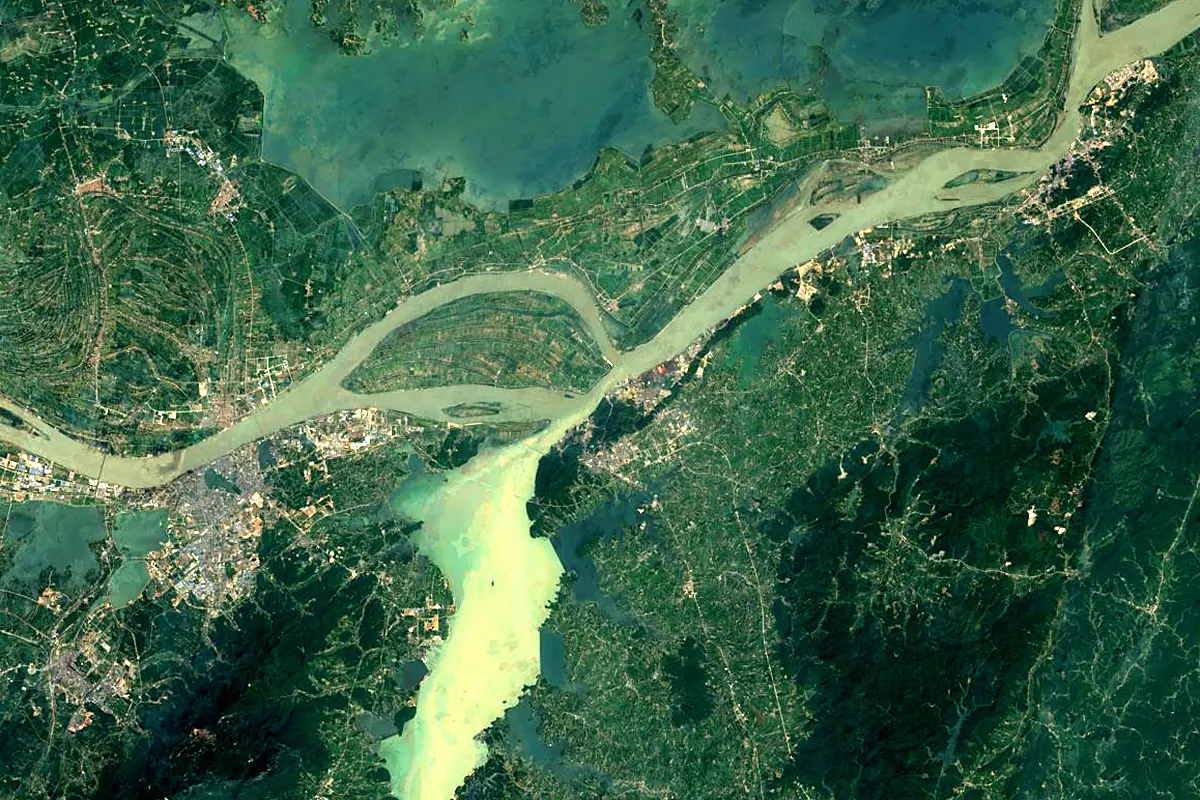 Gan River: satellite view of the mouth