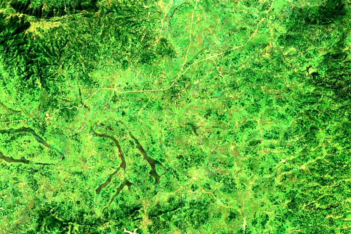Ganale Dorya River: satellite view of the source
