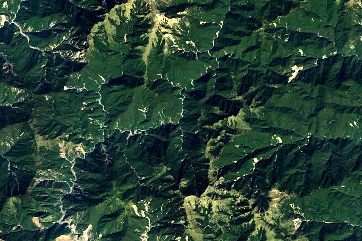 Gaoping River: satellite view of the source
