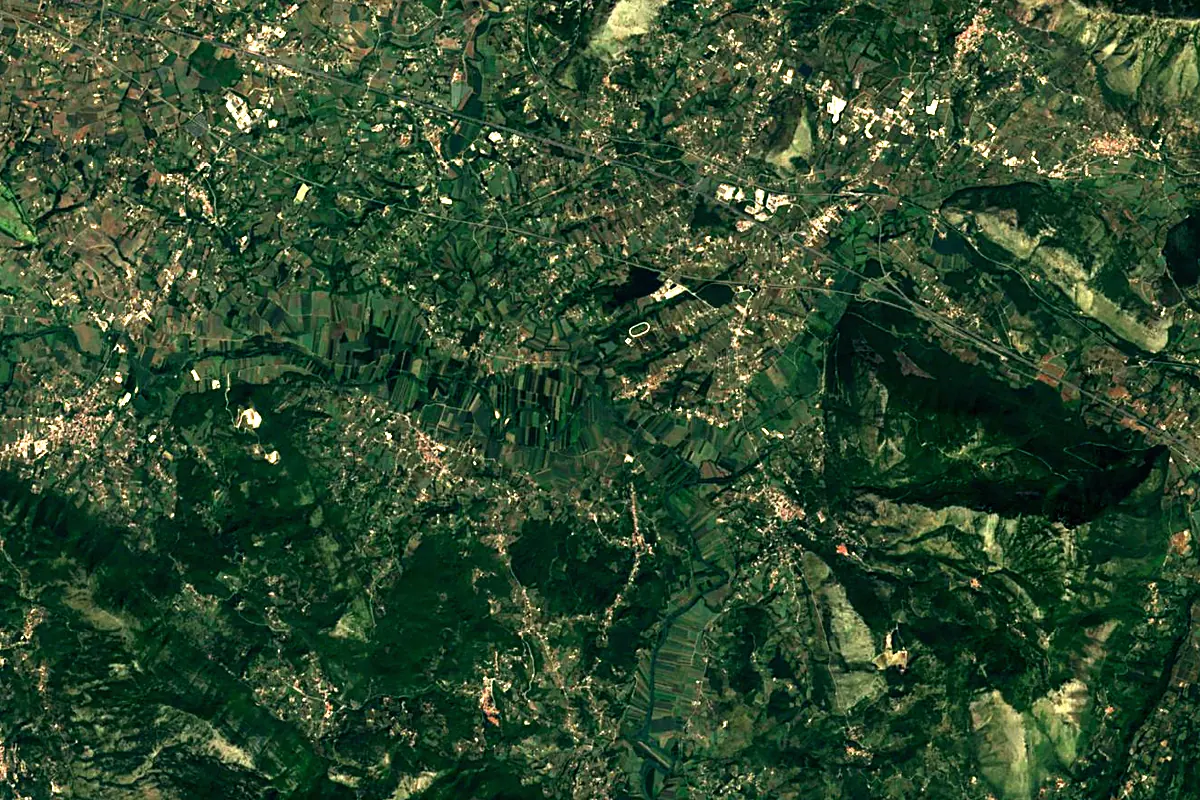 Garigliano: satellite view of the source