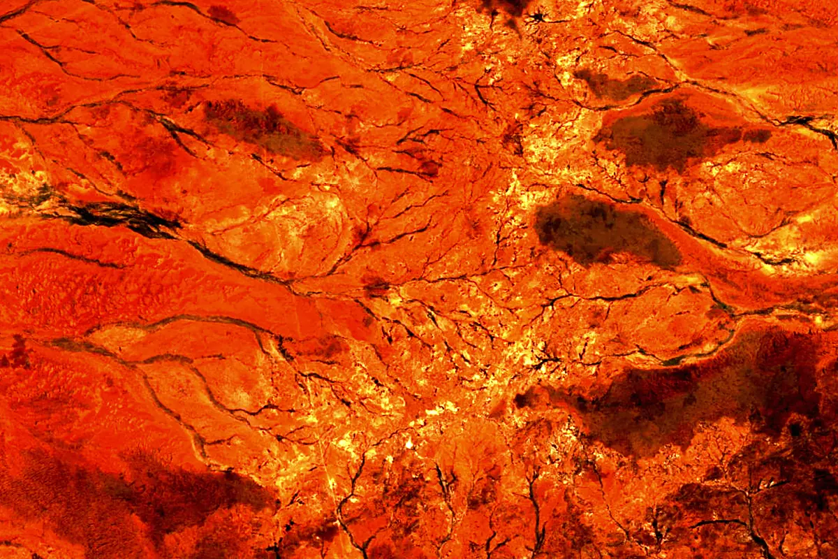 Gascoyne River: satellite view of the source