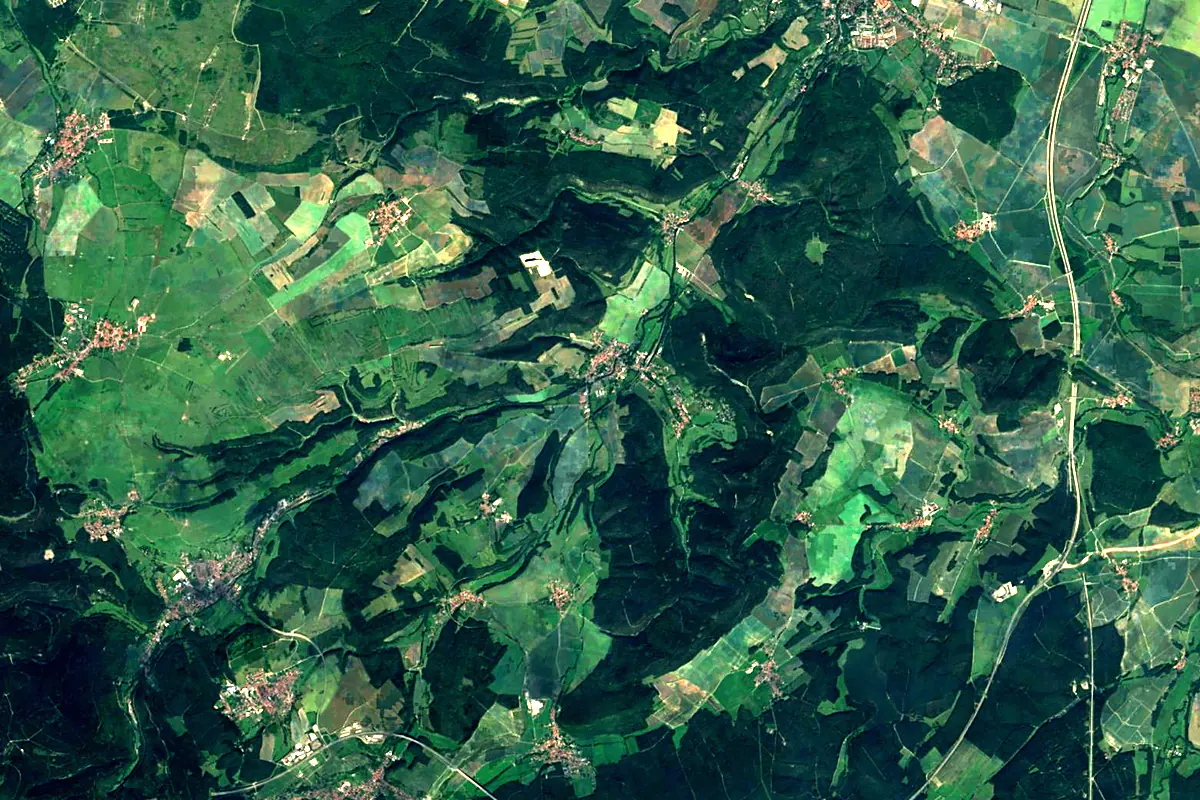 Gera: satellite view of the source