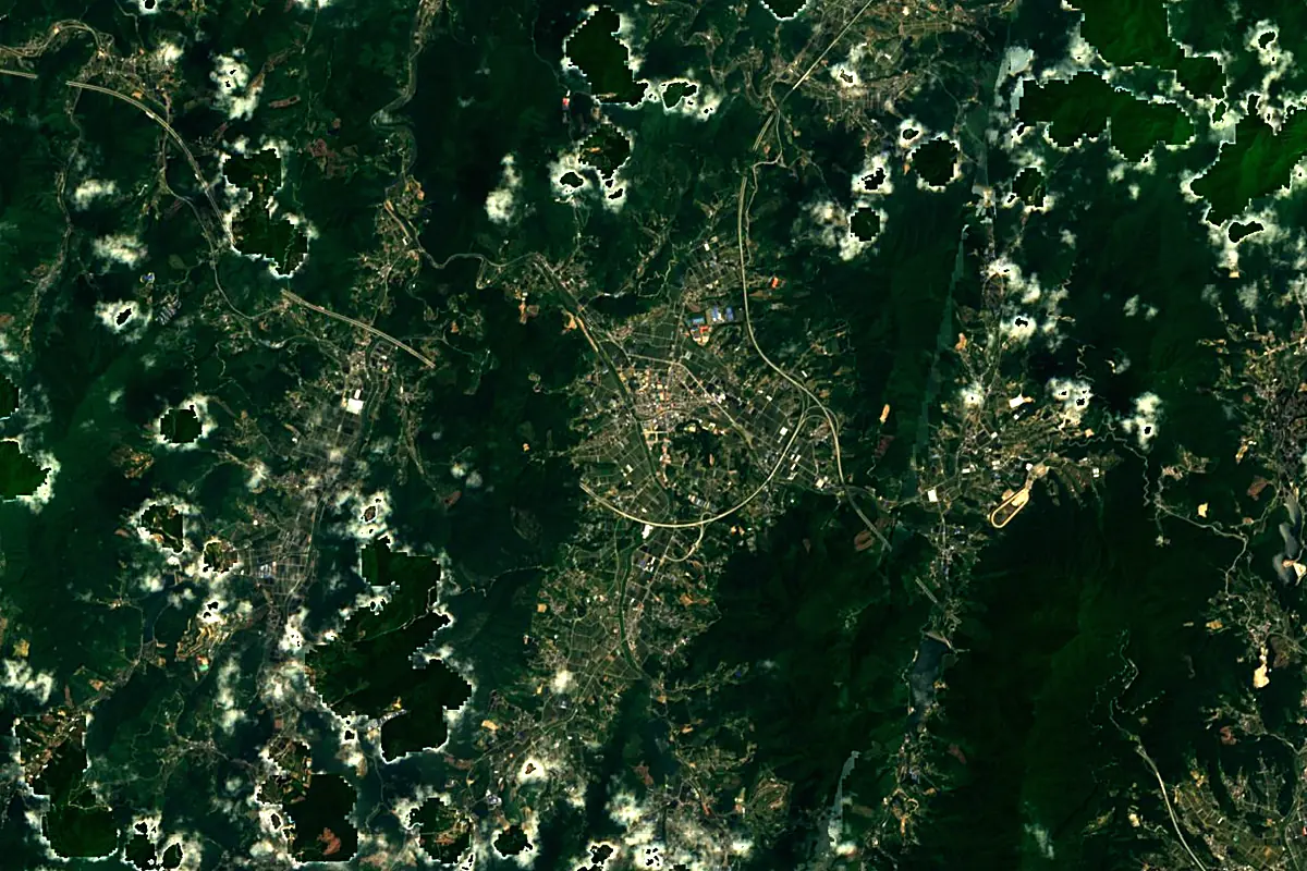 Geum River: satellite view of the source