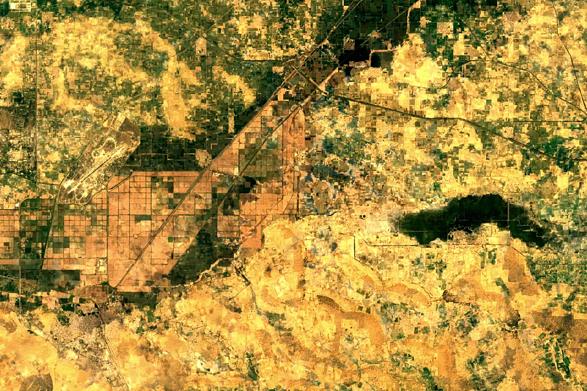 Ghaggar-Hakra river: satellite view of the mouth