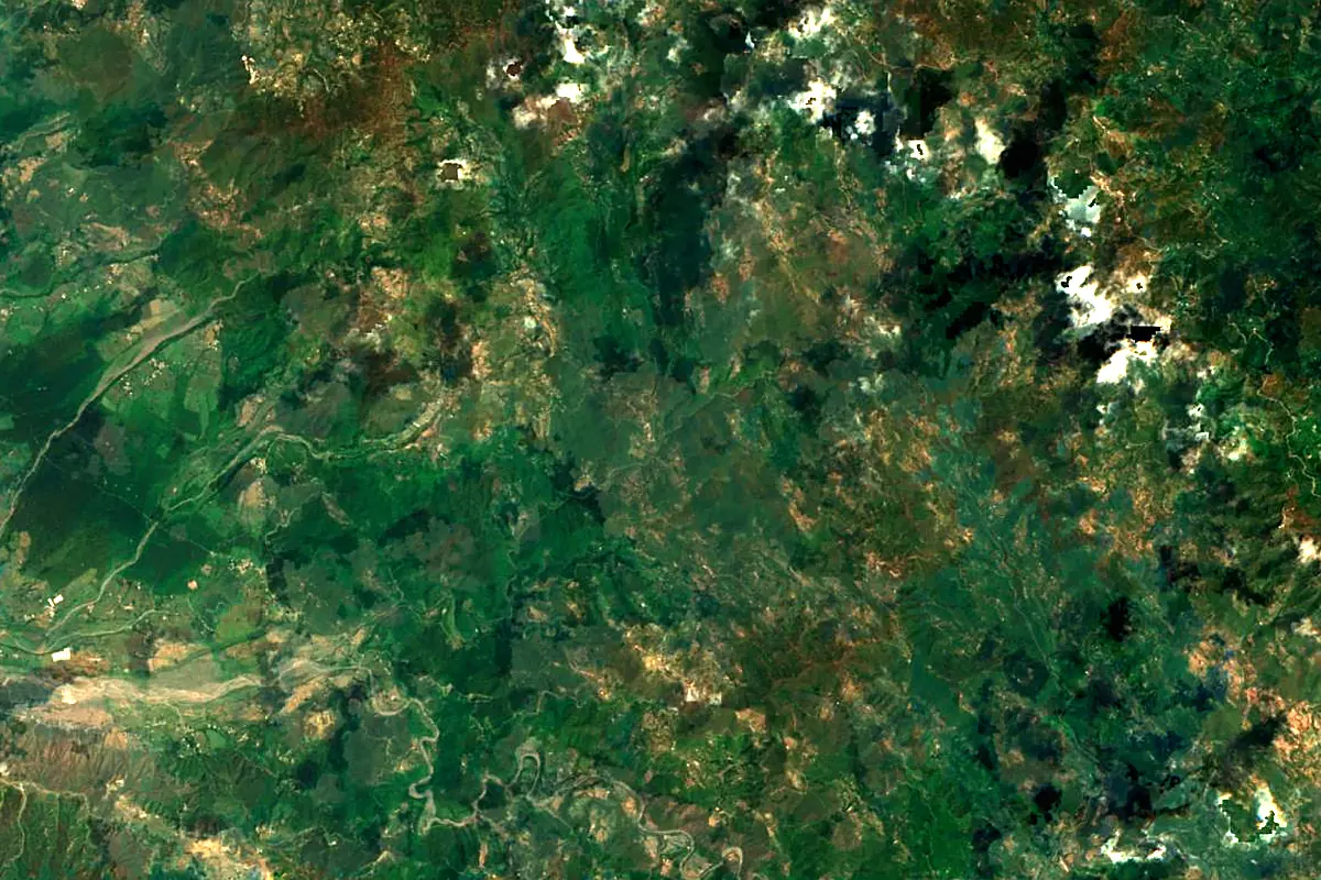 Ghaggar-Hakra river: satellite view of the source