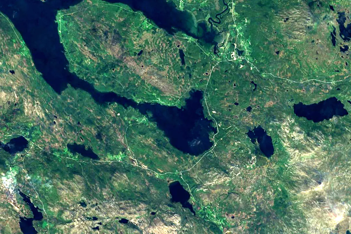 Glomma: satellite view of the source