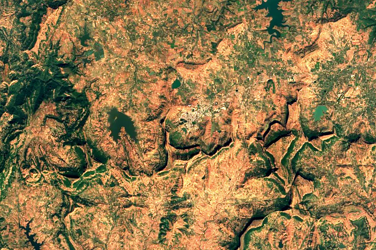 Godavari River: satellite view of the source