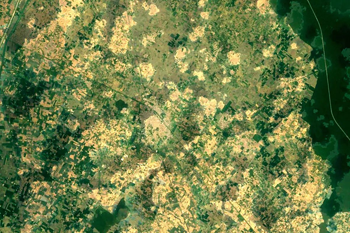 Gomti River: satellite view of the source