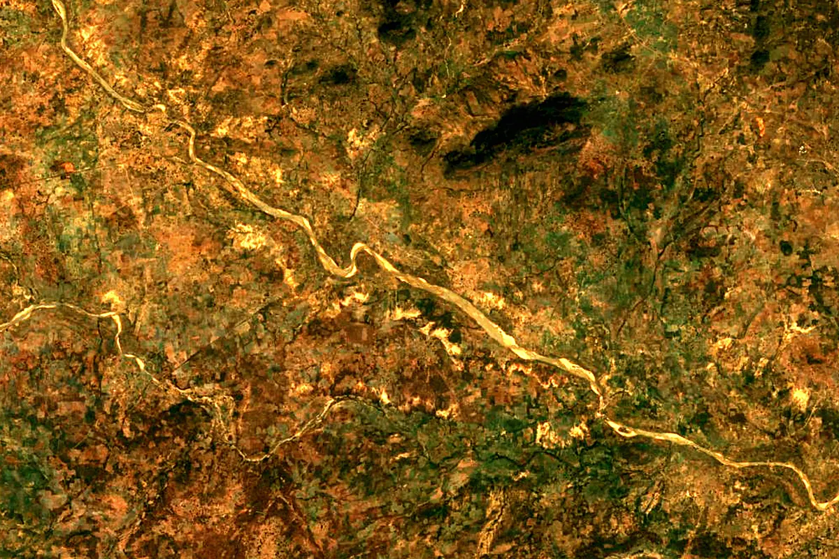 Gongola River: satellite view of the source