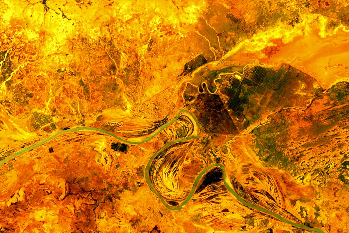 Gorgol River: satellite view of the mouth