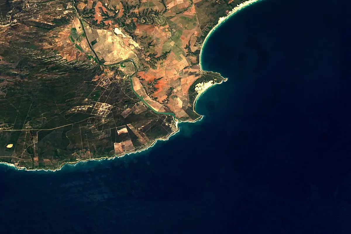 Gourits River: satellite view of the mouth
