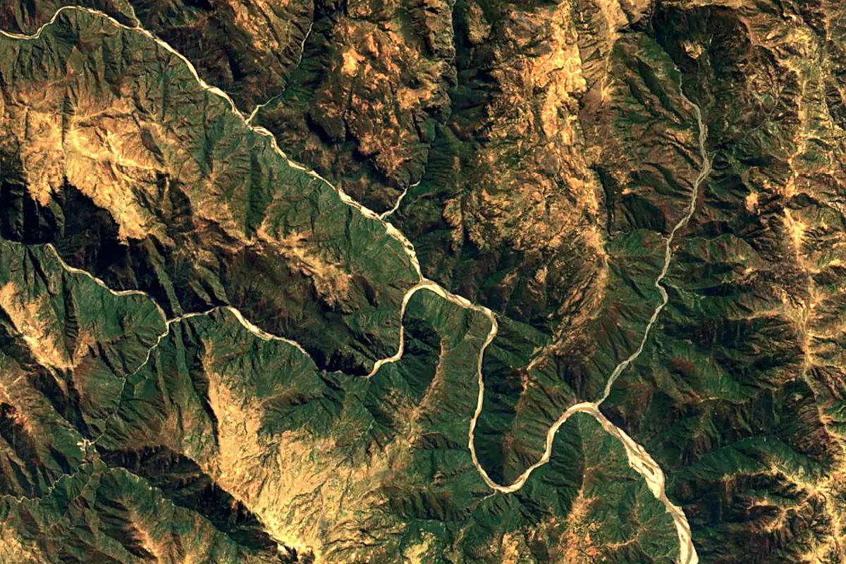 Grande River: satellite view of the source