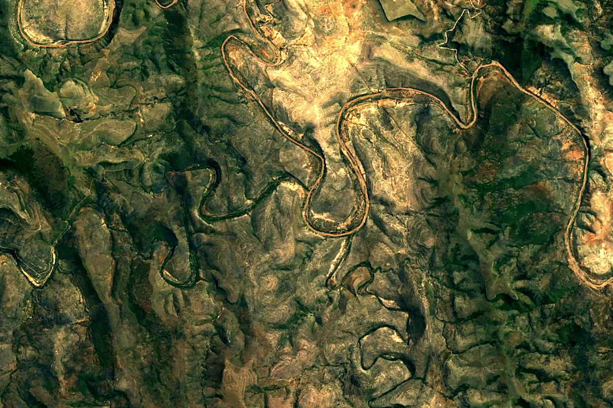 Great Kei River: satellite view of the source