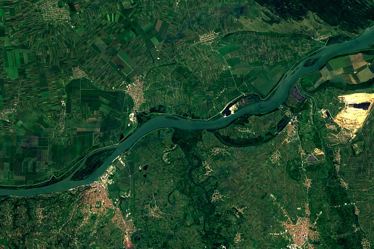 Great Morava: satellite view of the mouth