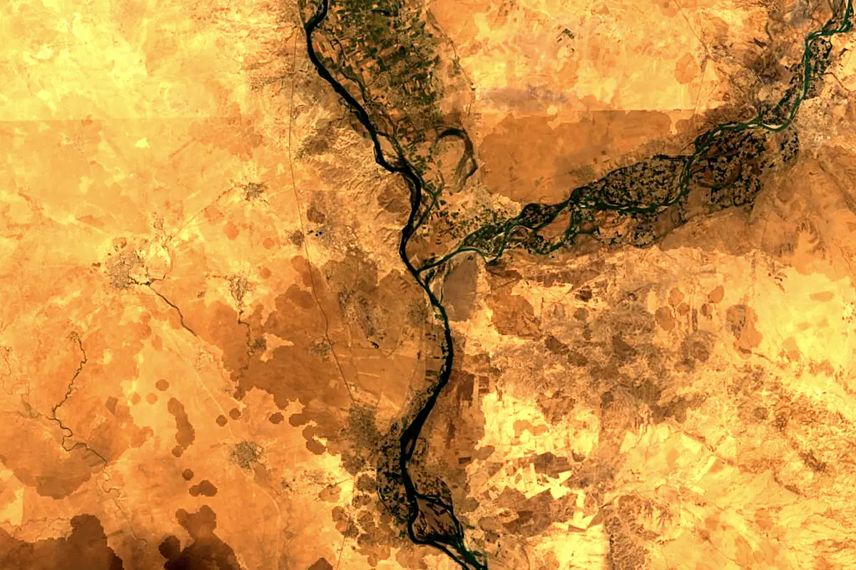 Great Zab: satellite view of the mouth
