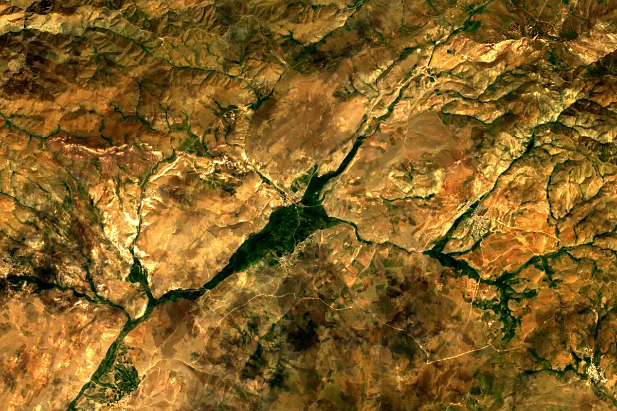 Great Zab: satellite view of the source