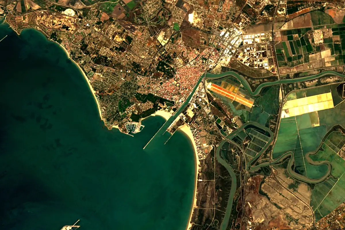 Guadalete: satellite view of the mouth