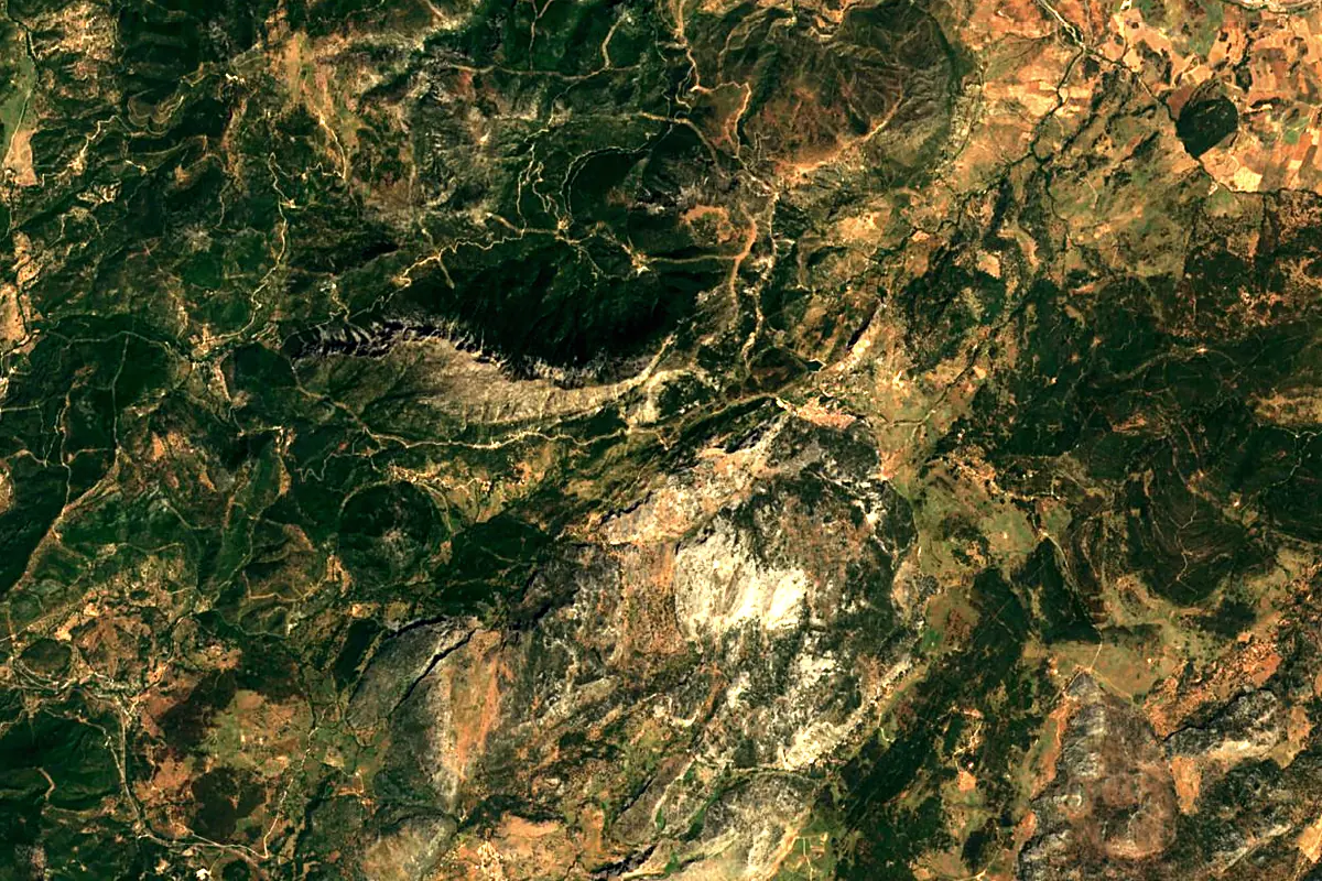 Guadalete: satellite view of the source