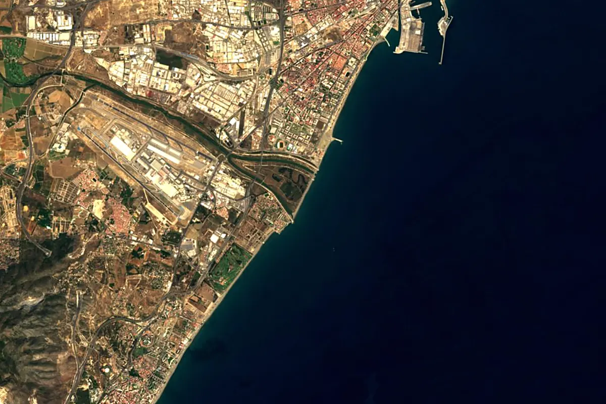 Guadalhorce: satellite view of the mouth