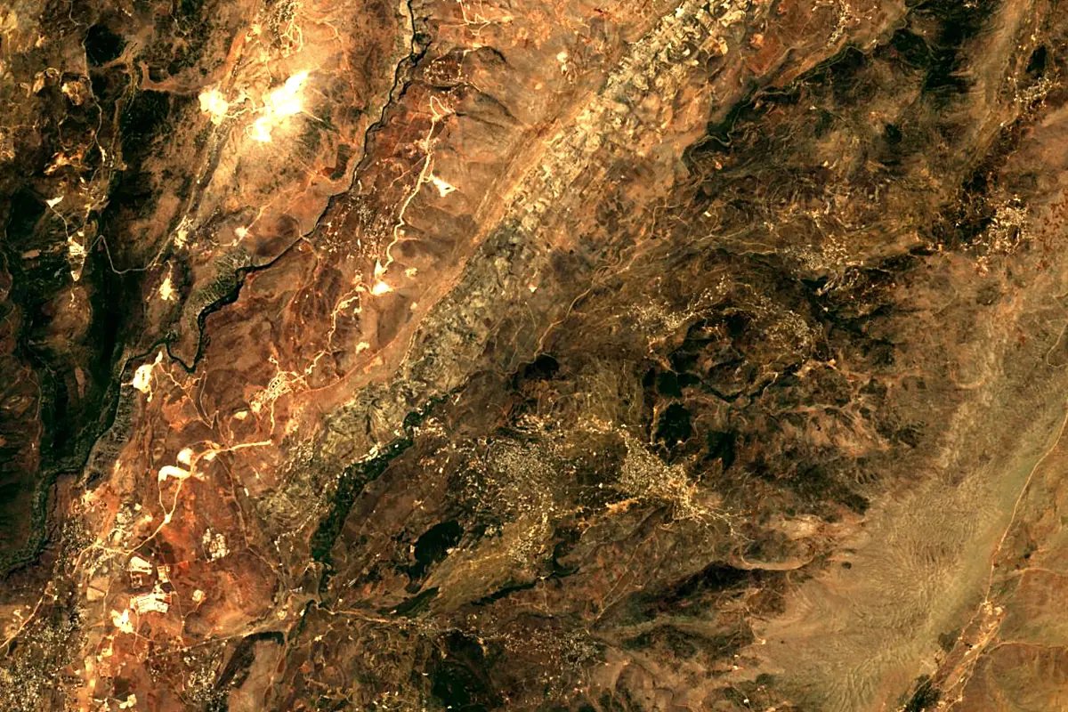 Hasbani River: satellite view of the source
