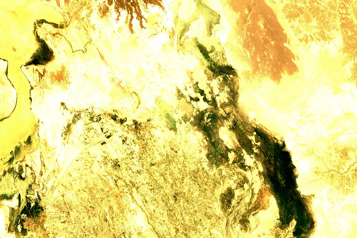 Helmand River: satellite view of the mouth