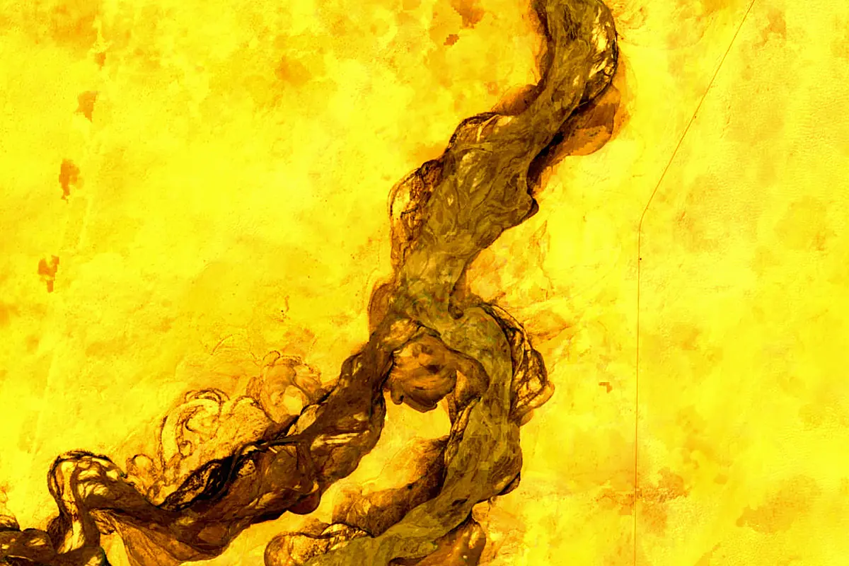 Hotan River: satellite view of the source