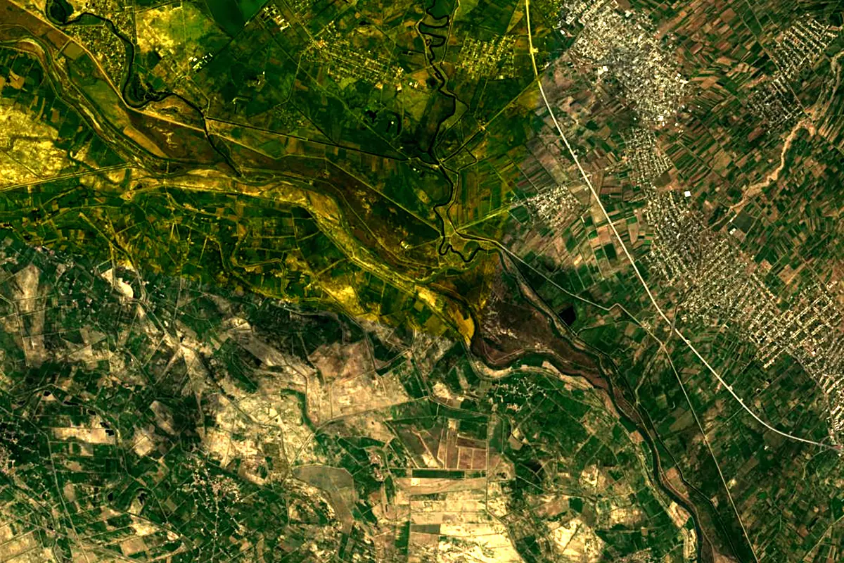 Hrazdan River: satellite view of the mouth