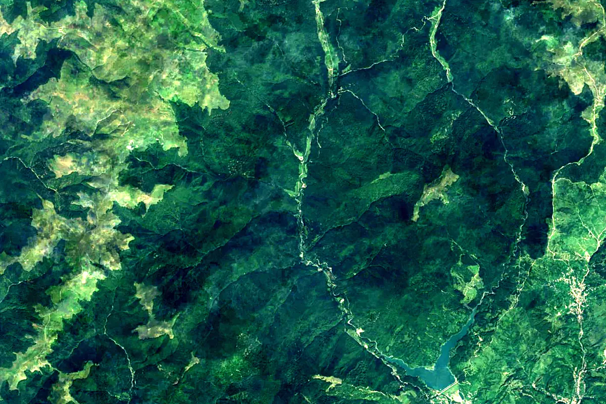 Ialomița River: satellite view of the source