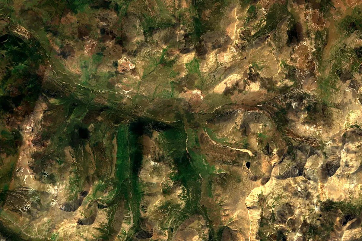Ider River: satellite view of the source