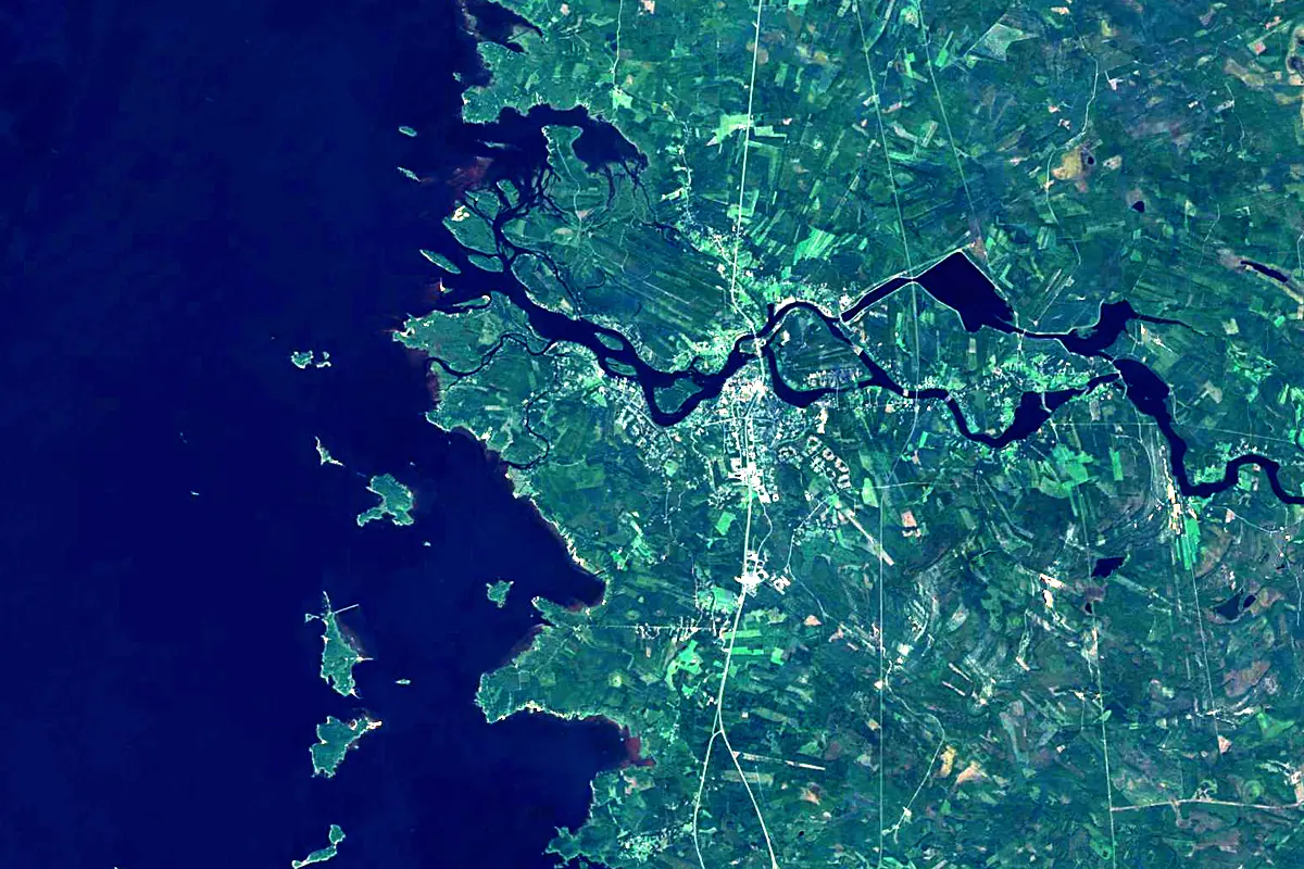 Iijoki: satellite view of the mouth