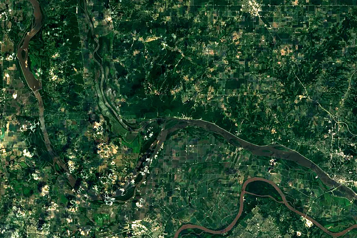 Illinois River: satellite view of the mouth