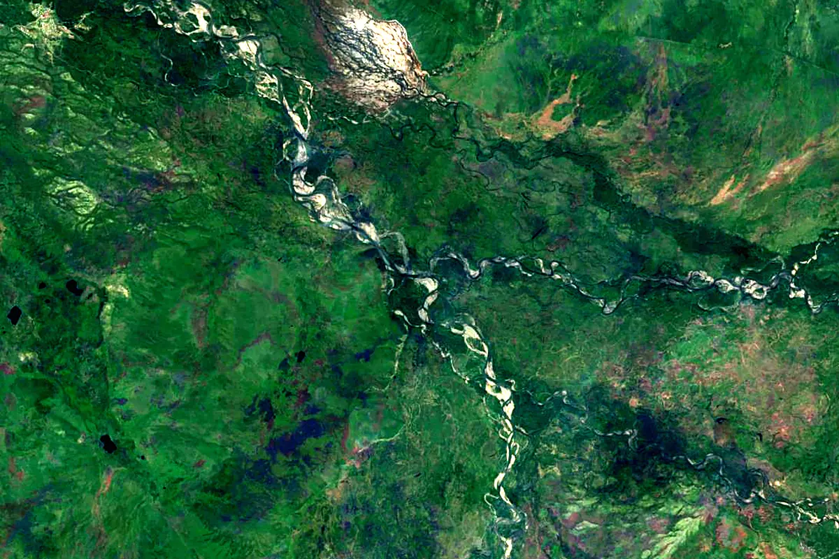 Indigirka: satellite view of the source