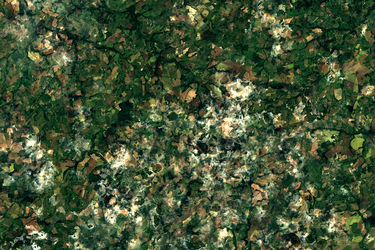 Indre River: satellite view of the source