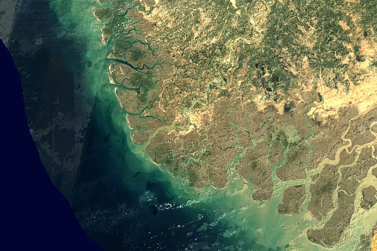 Indus River: satellite view of the mouth