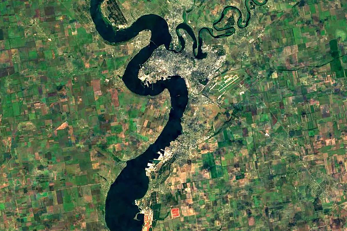 Inhul River: satellite view of the mouth