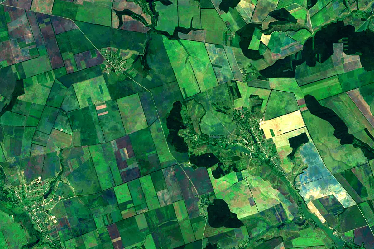 Inhul River: satellite view of the source