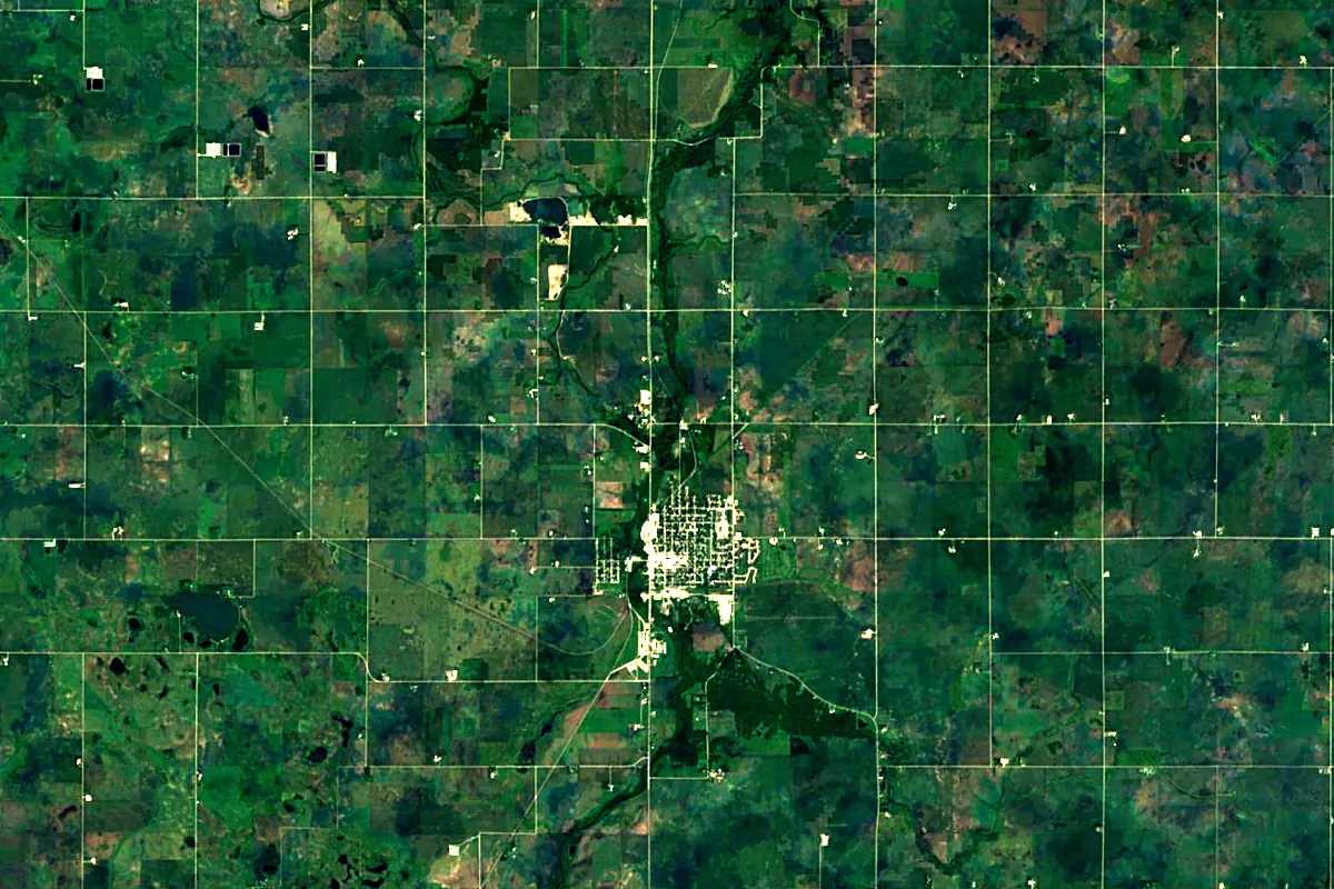 Iowa River: satellite view of the source