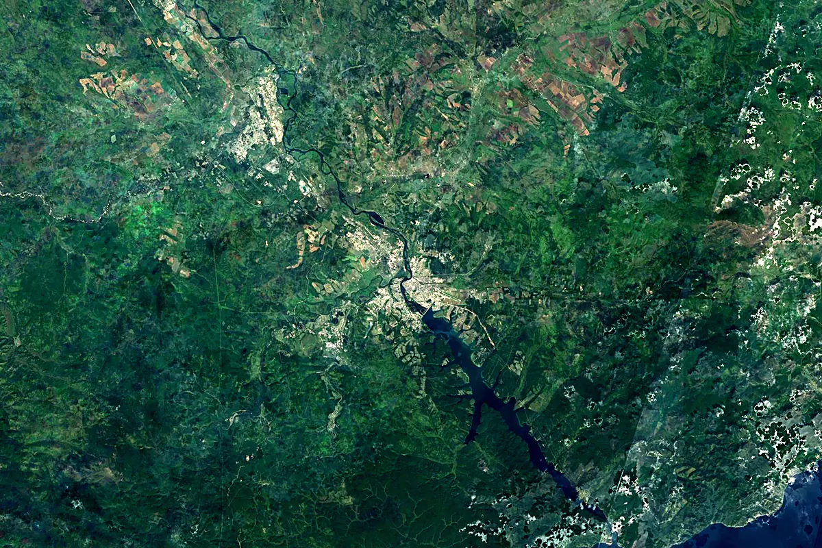 Irkut: satellite view of the mouth