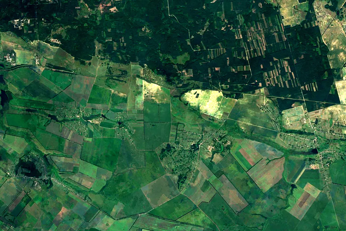 Irpin River: satellite view of the source