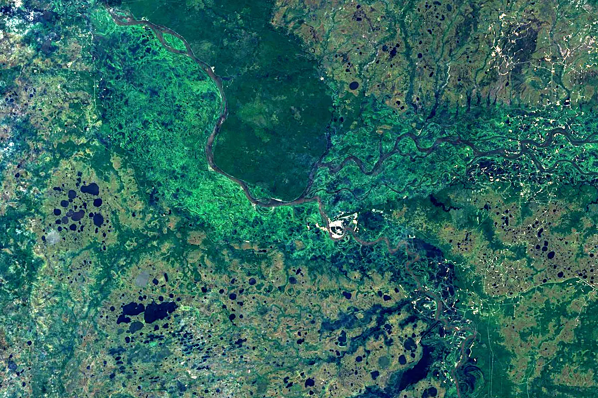 Irtysh: satellite view of the mouth