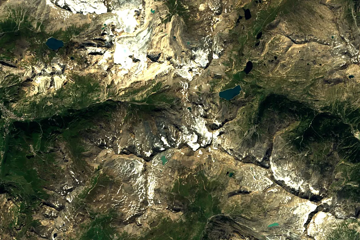 Isère: satellite view of the source