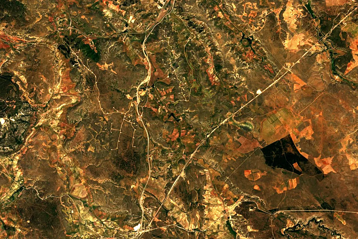 Jalón River: satellite view of the source
