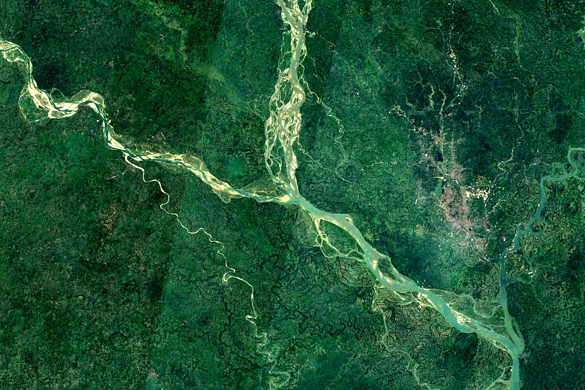 Jamuna River: satellite view of the mouth