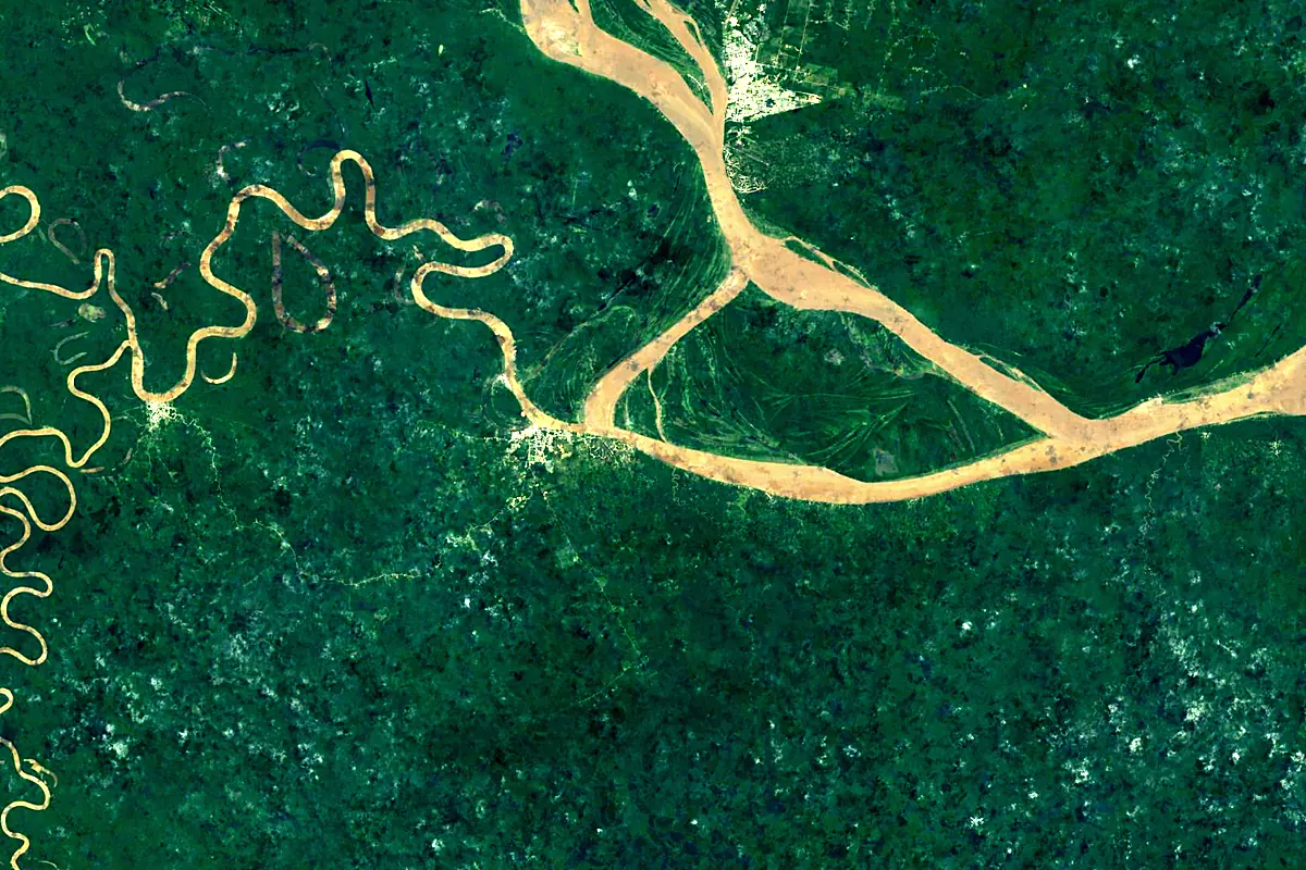 Javary River: satellite view of the mouth
